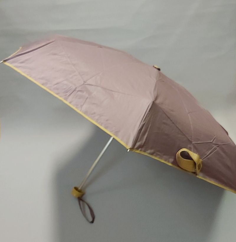  parapluie de poche pliant mini prune trousse imperméable beige, léger et solide