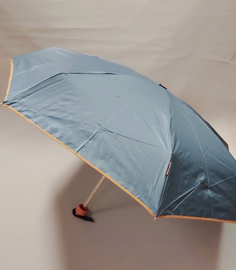  parapluie de poche pliant mini gris foncé trousse imperméable caramel, résistant et de grande taille