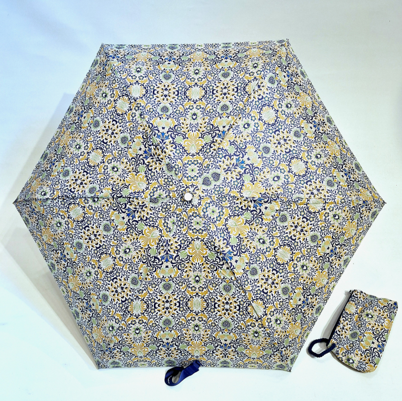 Parapluie de poche pliant mini trousse imperméable bleu / jaune imprimé arabesque Ezpeleta - Résistant & léger