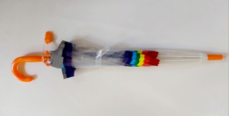 Parapluie enfant cloche transparent multicolore l'arc en ciel Smati, léger et solide