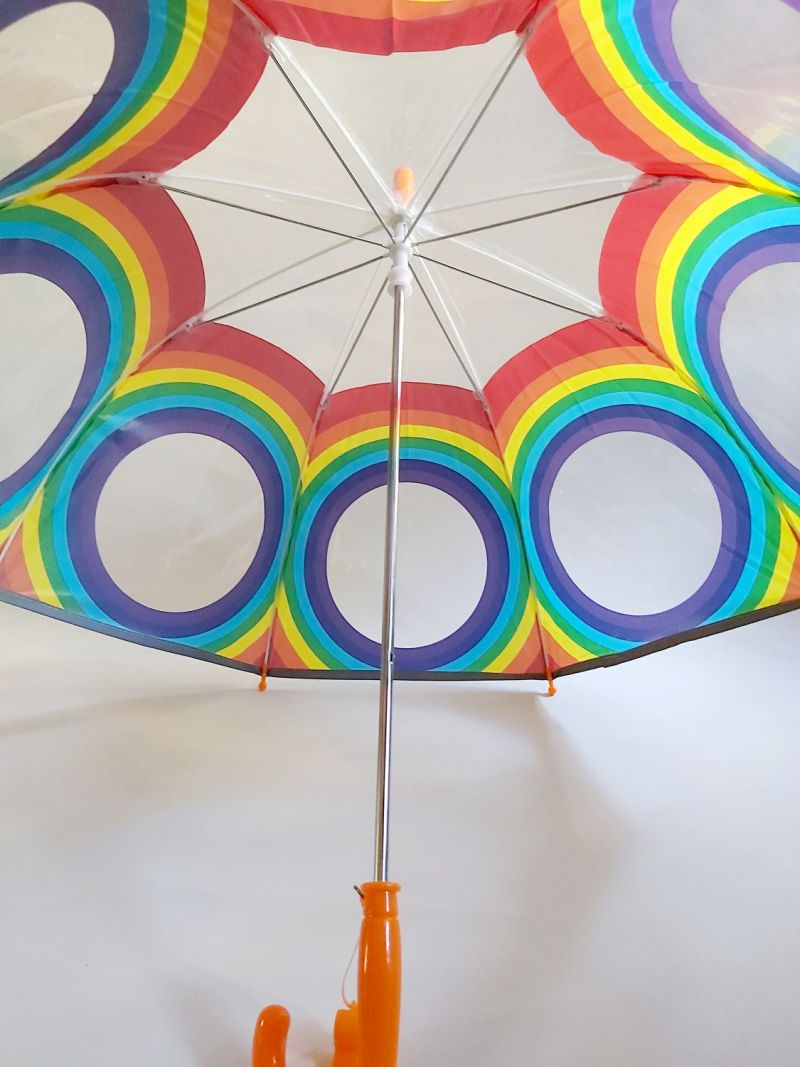 Parapluie enfant cloche transparent multicolore l'arc en ciel Smati, léger et solide