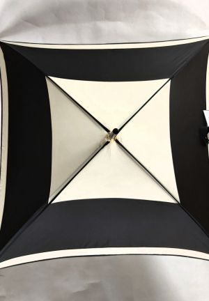 Parapluie Guy de Jean long carré bicolore noir et blanc kyoto, original et résistant