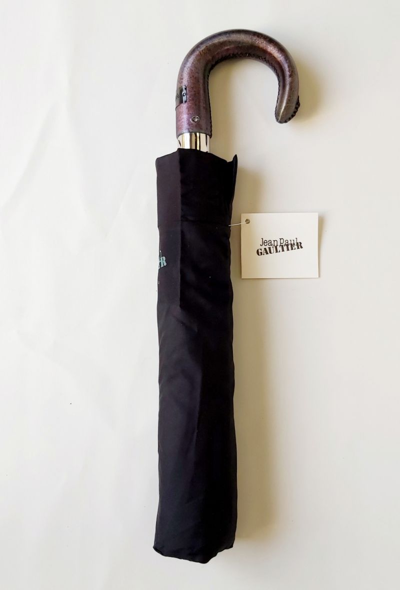 Parapluie Jean Paul Gaultier pliant noir automatique 10 branches, Original & résistant  