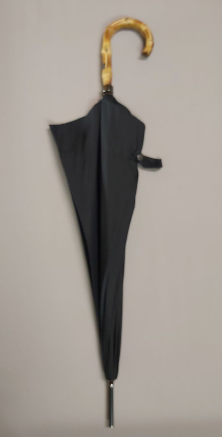  Parapluie Jean Paul Gaultier en bambou long noir automatique à 10 branches, robuste et de grande taille