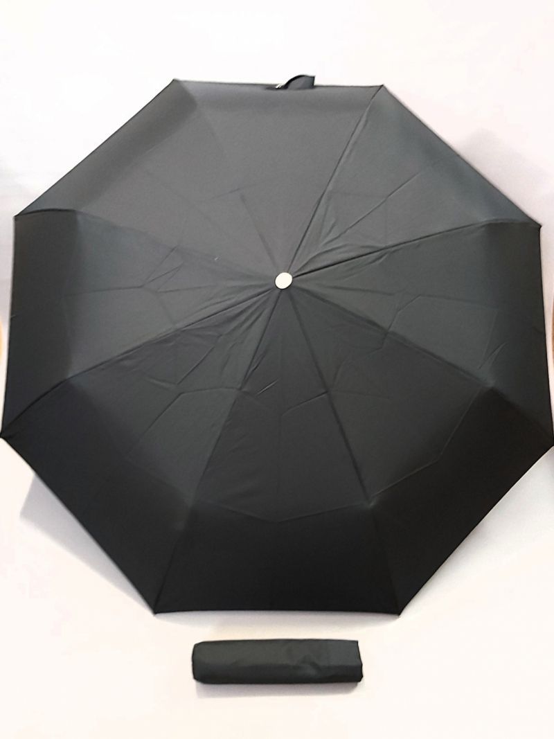 Parapluie français mini pliant automatique open close uni noir Vaux - Solide & robuste