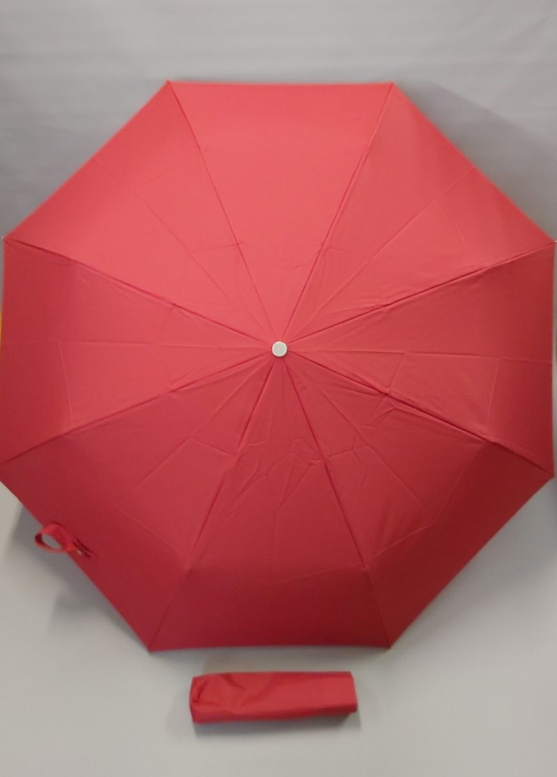 Parapluie mini pliant open close uni rouge anti uv Guy de Jean, léger et solide