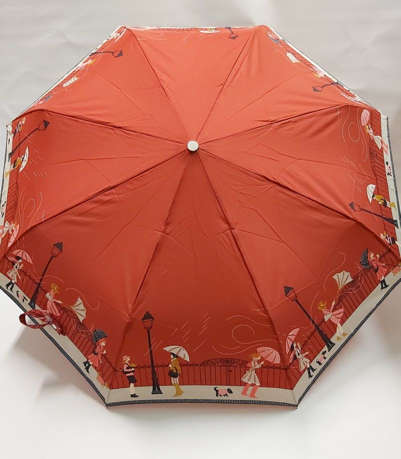 parapluie mini pliable rouge open close à motif sur la tempête - léger & solide