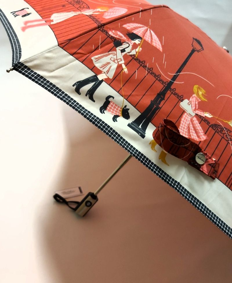 parapluie mini pliable prune open close à motif sur la tempête - léger & solide