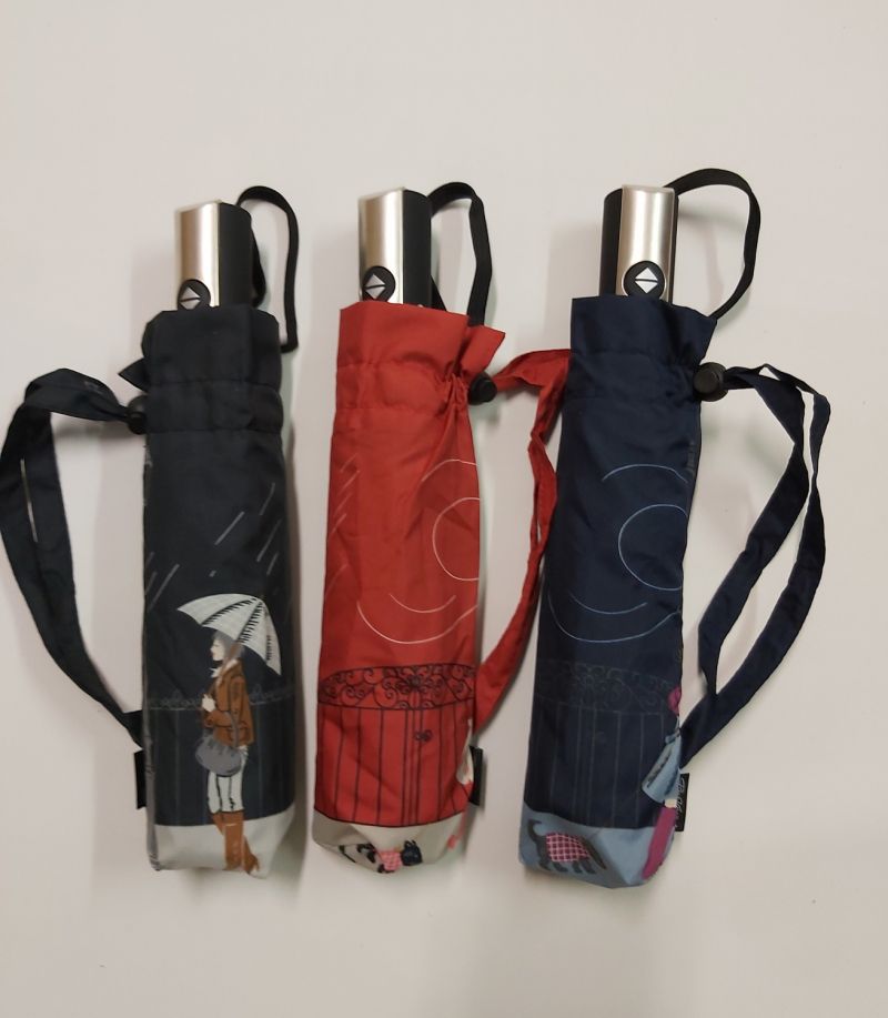 parapluie mini pliable prune open close à motif sur la tempête - léger & solide