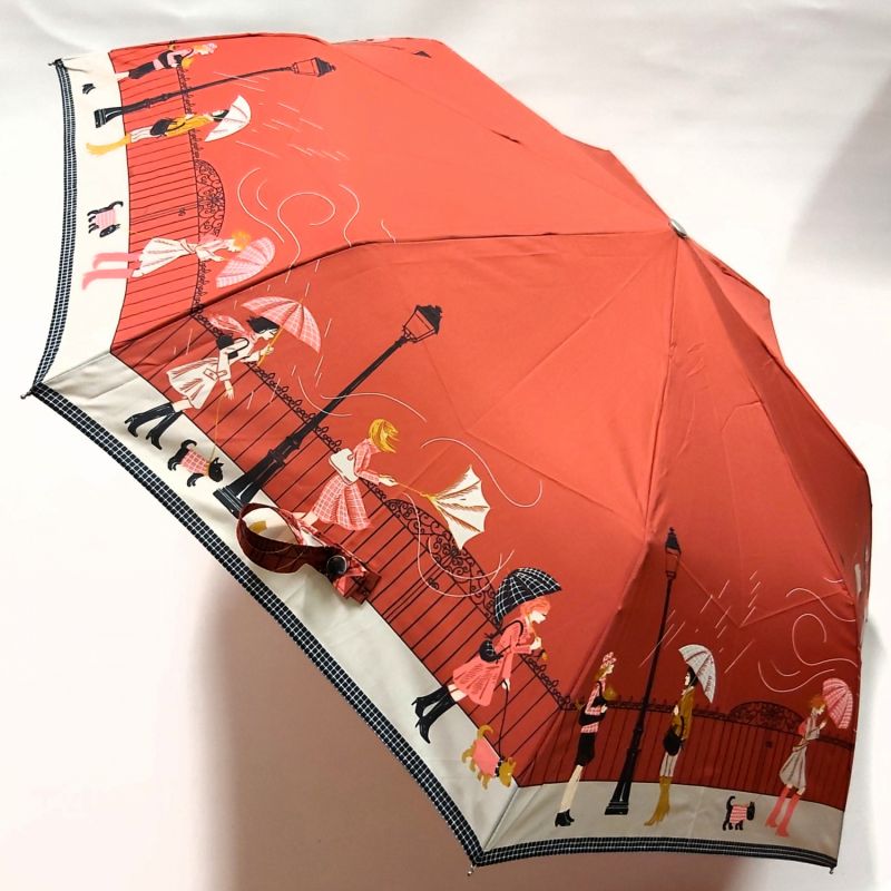 parapluie mini pliable rouge open close à motif sur la tempête - léger & solide