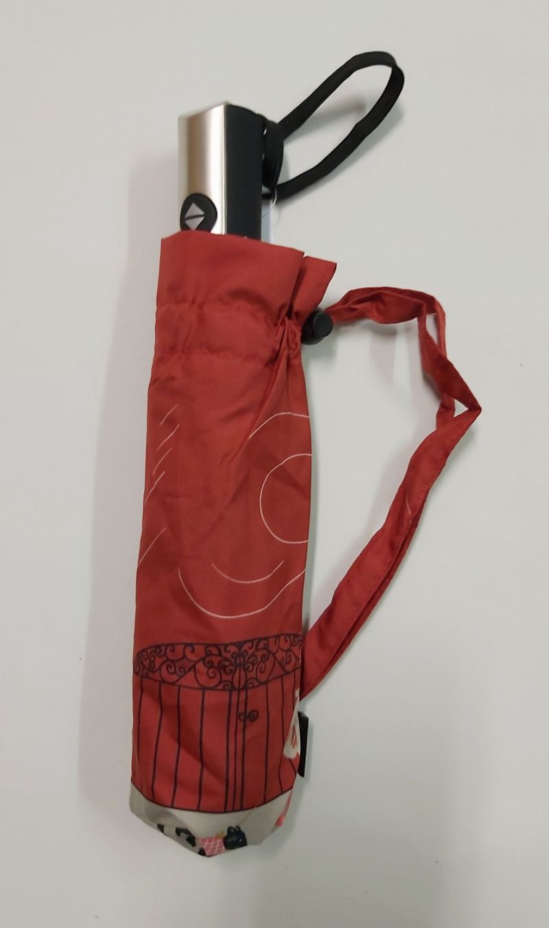 parapluie mini pliable rouge open close à motif sur la tempête - léger & solide