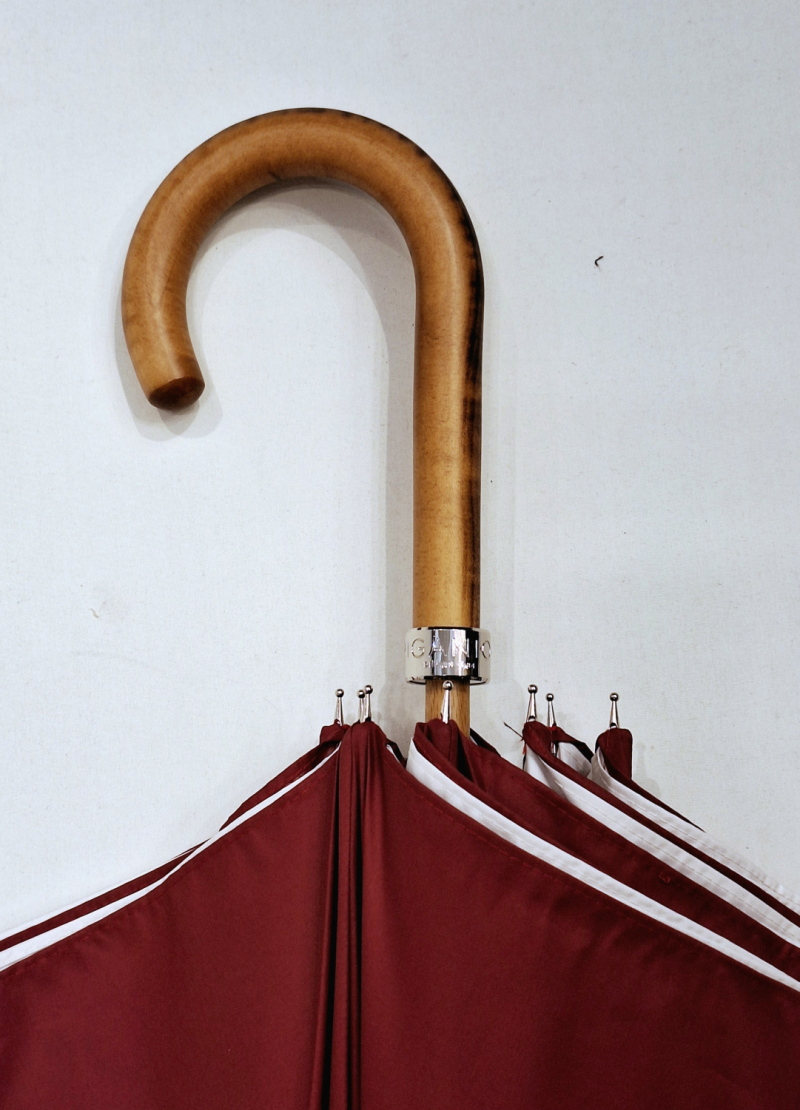 Parapluie Long Piganiol GOURMANDISE manuel doublé rose imprimé de fleurs - Anti uv 100% - Grand résistant & français 