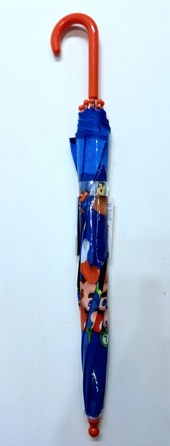Parapluie enfant Super Mario bleu automatique  - 5 à 10ans léger et solide