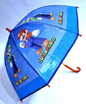 Parapluie enfant Super Mario bleu automatique  - 5 à 10ans léger et solide