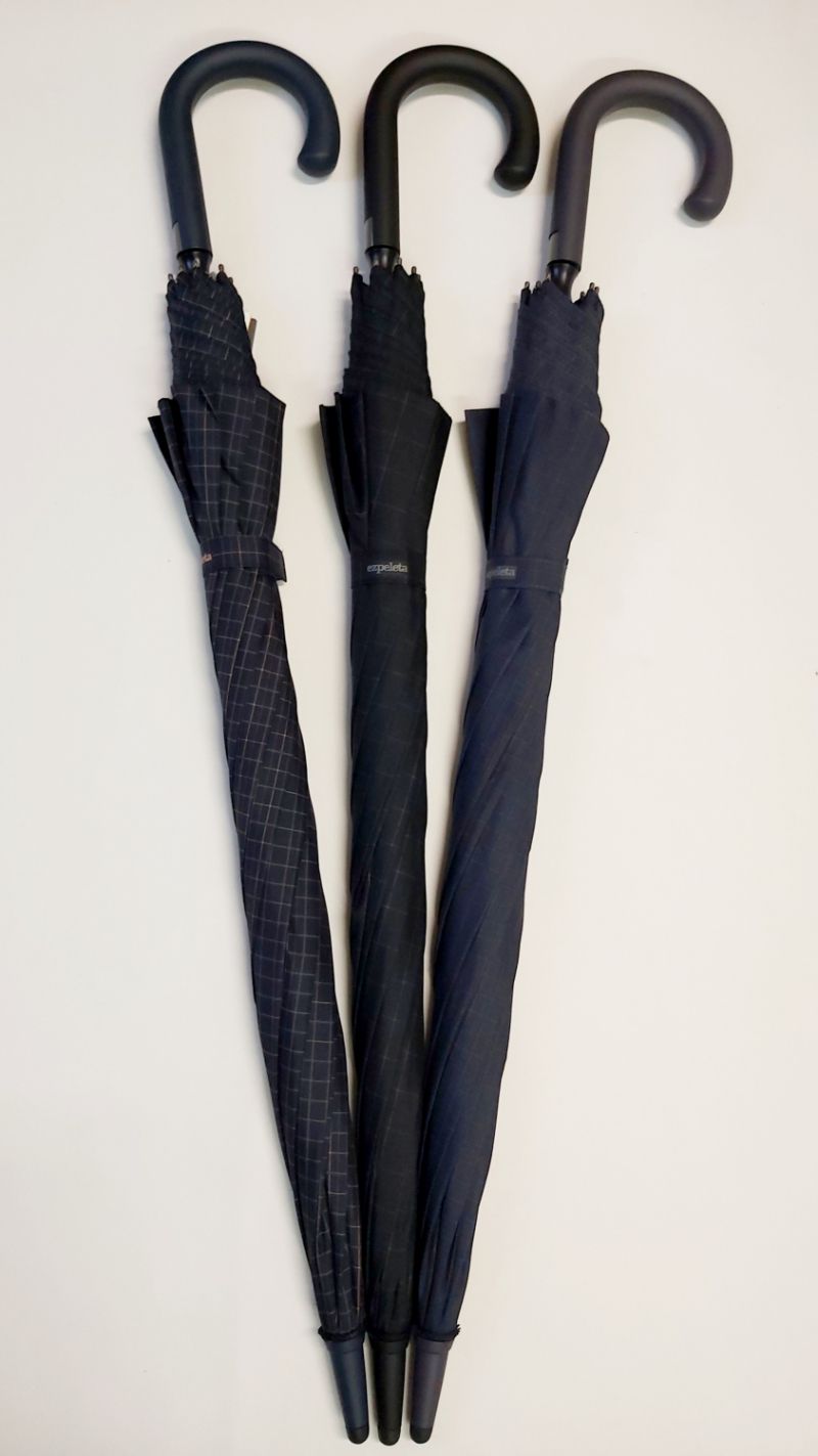 Parapluie demi golf long bleu automatique écossais, XXL 120cm & anti vent