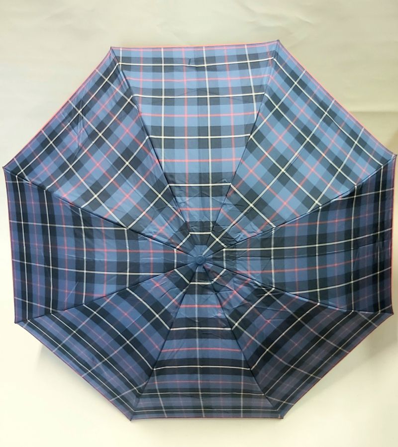 Parapluie mini inversé bleu écossais automatique robuste : Qualité & durable / Parapluie-de-france.com