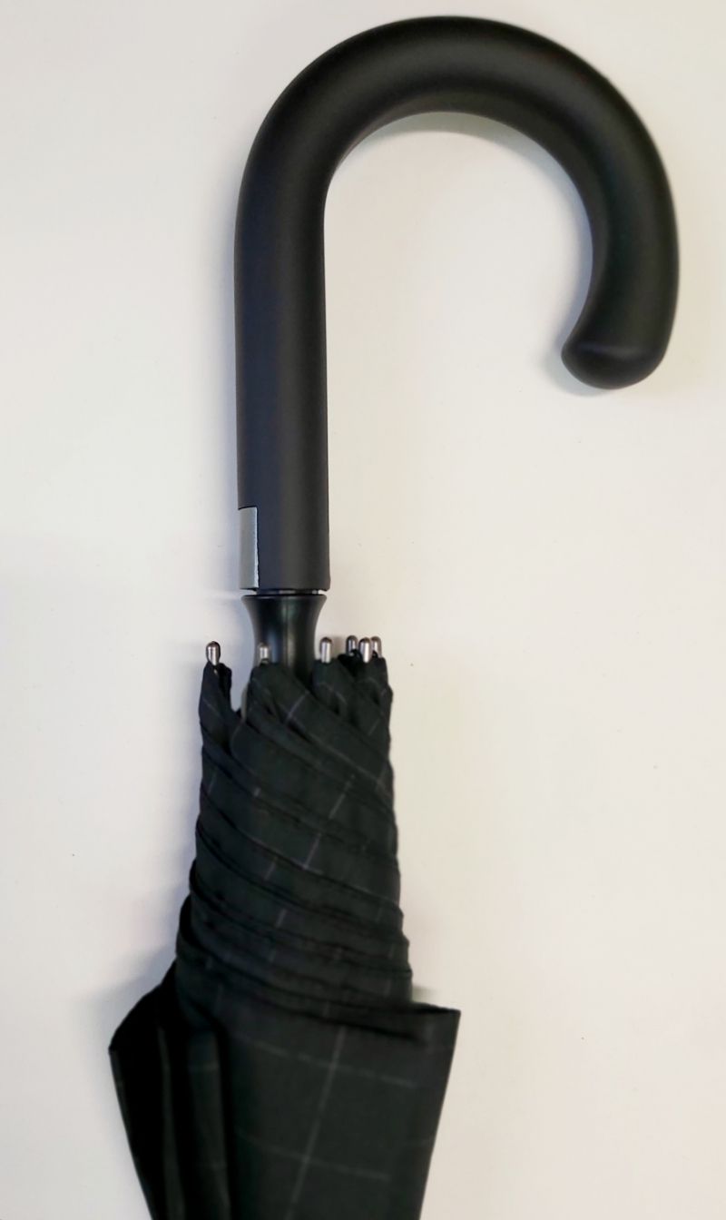 Parapluie demi golf homme automatique noir imprimé écossais Ezpeleta, très grand 120cm & résistant