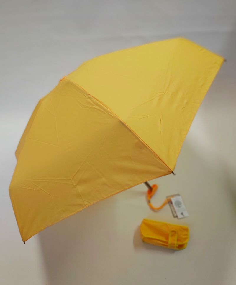  parapluie anti uv mini pliant uni jaune par Guy de Jean français, léger 190 g et solide