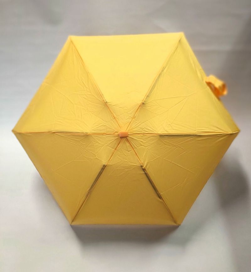  parapluie anti uv mini pliant uni jaune par Guy de Jean français, léger 190 g et solide