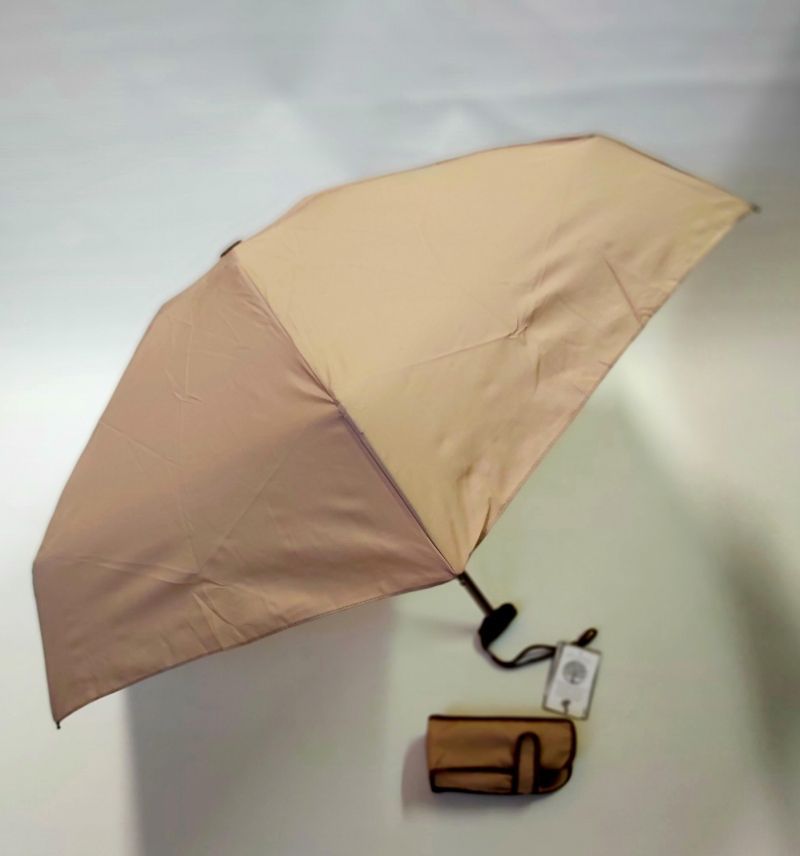  parapluie anti uv mini pliant uni beige par Guy de Jean français, léger 190 g et solide