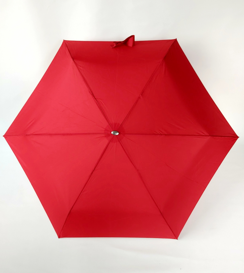Parapluie mini extra plat pliant manuel uni ROUGE Doppler - Léger 190g & solide