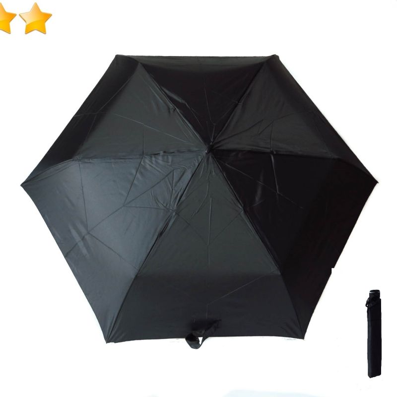  parapluie mini extra plat pliant manuel uni noir Knirps, super léger 190g & solide