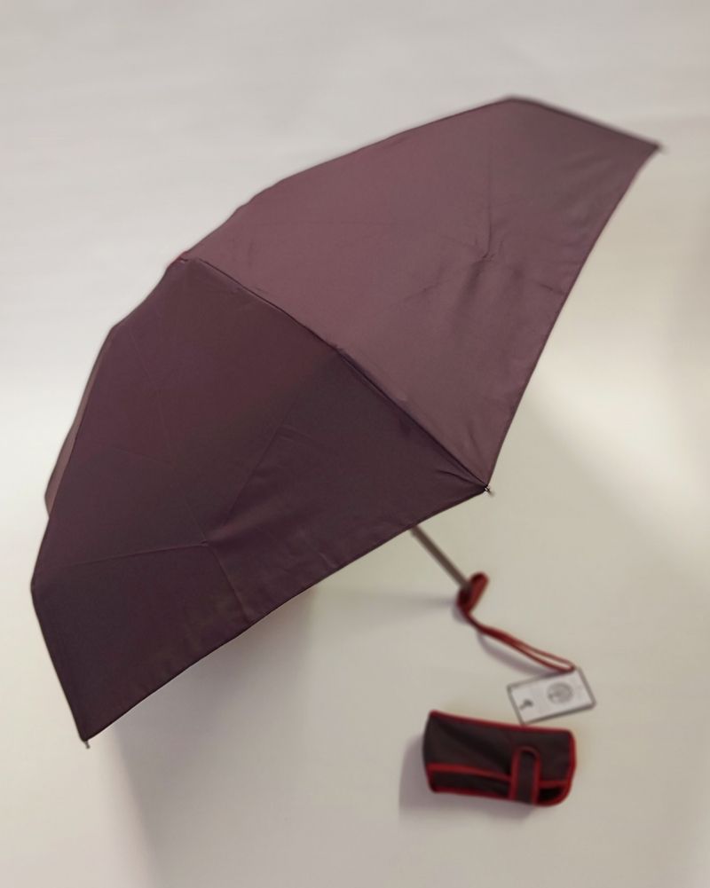  Parapluie anti uv mini pliant uni prune par Guy de Jean français, léger 190 g & solide