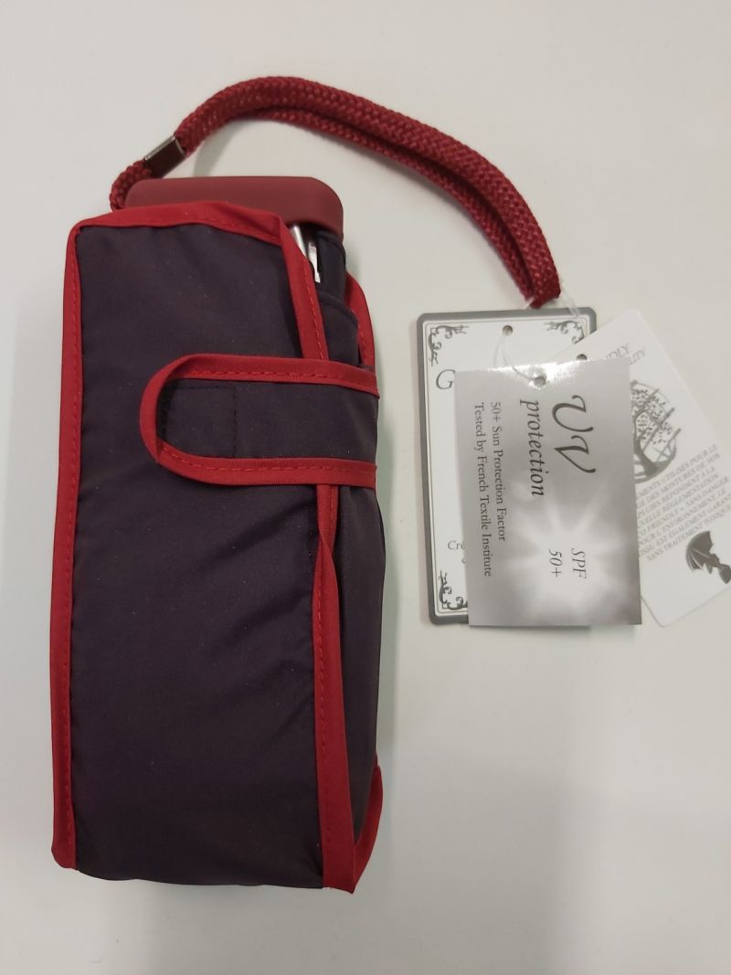  Parapluie anti uv mini pliant uni prune par Guy de Jean français, léger 190 g & solide