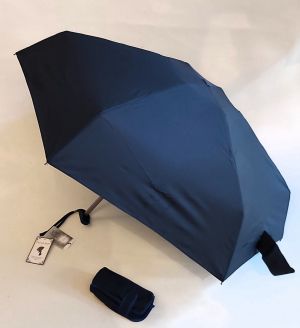  Parapluie anti uv micro plat français : Léger 200g & qualité : Parapluie-de-france.com / Classique uni bleu marine solide / Guy de Jean 