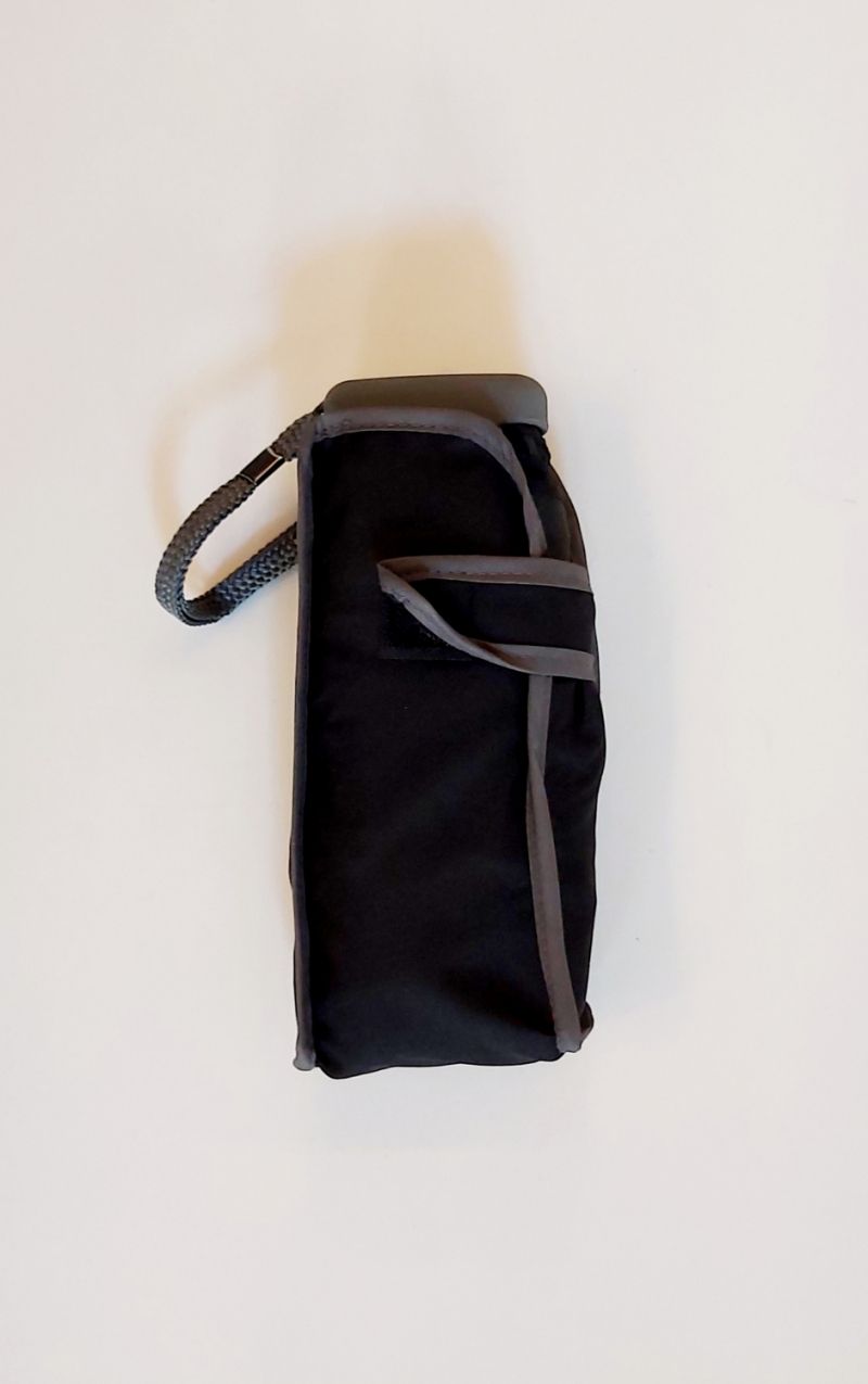  Parapluie mini plat pliant uni noir Guy de Jean anti uv, léger 190 g & solide