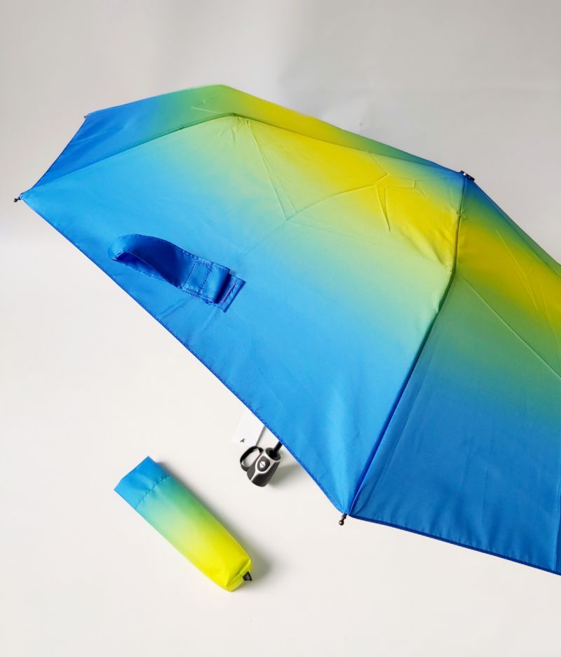  Parapluie mini pliable jaune et bleu open close bicolore Doppler, léger et résistant