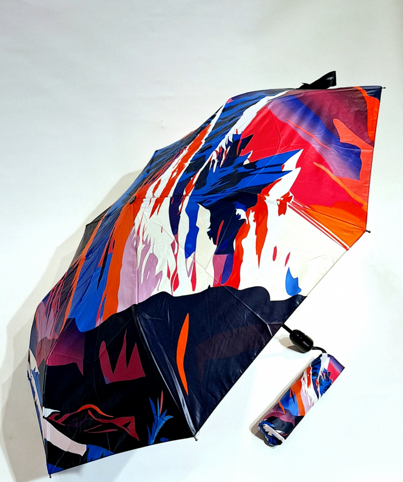  Parapluie pliant mini open-close multicolore Art montagne peinte Doppler - léger et solide