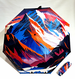  Parapluie pliant mini open-close multicolore Art montagne peinte Doppler - léger et solide