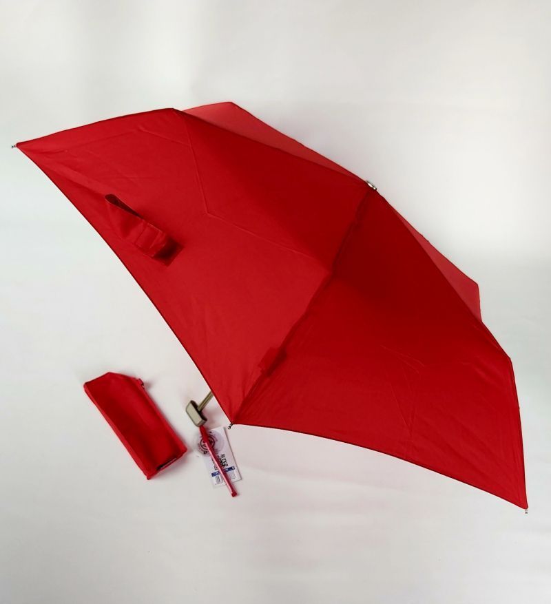  parapluie mini extra plat pliant manuel uni rouge Doppler, super fin léger et solide