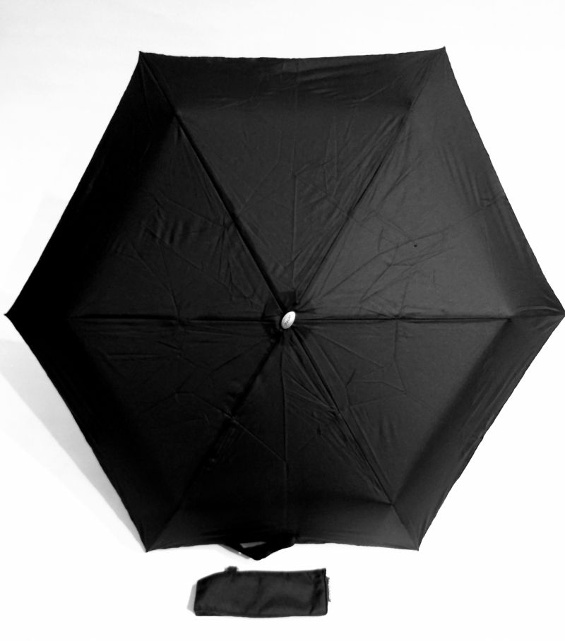  parapluie mini extra plat pliant manuel uni noir Doppler, super fin léger et solide