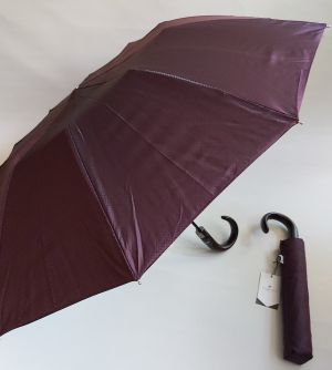 Parapluie homme pliant automatique bordeaux à motif de losange "scotland"Piganiol, élégant et solide
