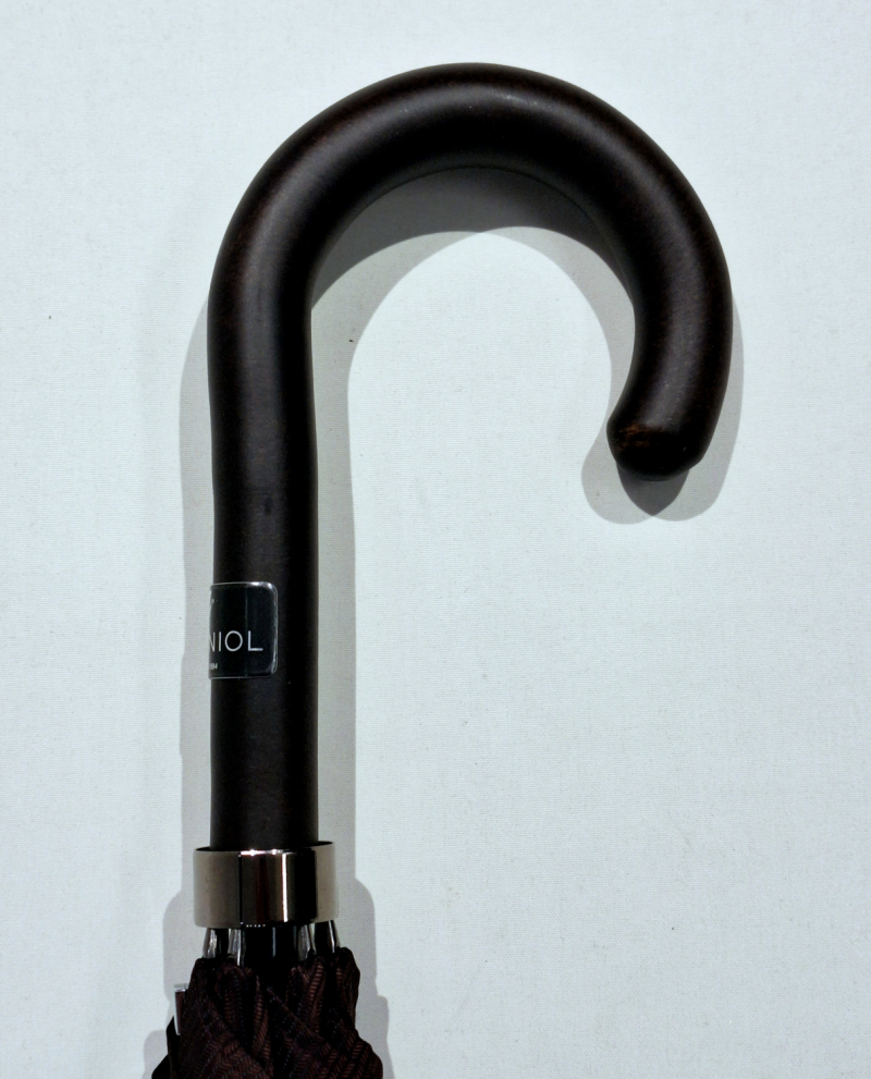 Parapluie long de luxe Piganiol automatique bordeaux imprimé rayé - chic & résistant