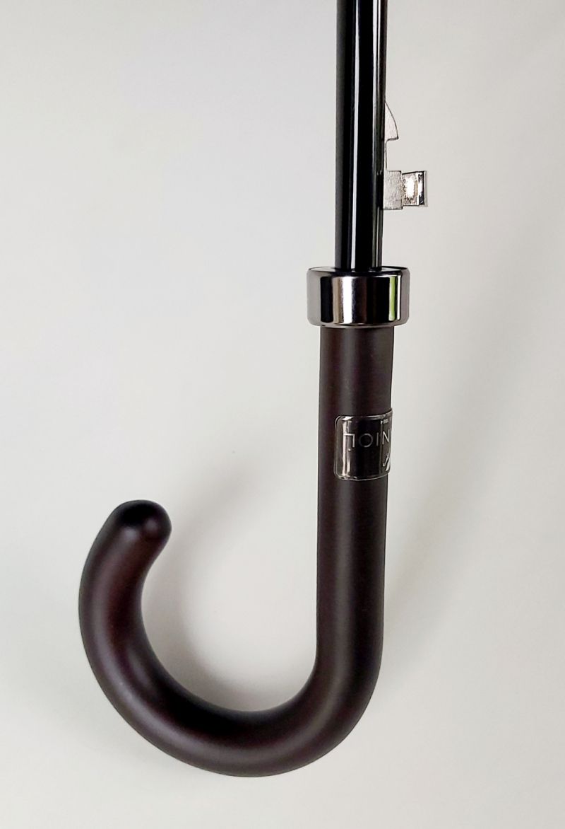 Parapluie long de luxe Piganiol automatique noir imprimé carreaux 