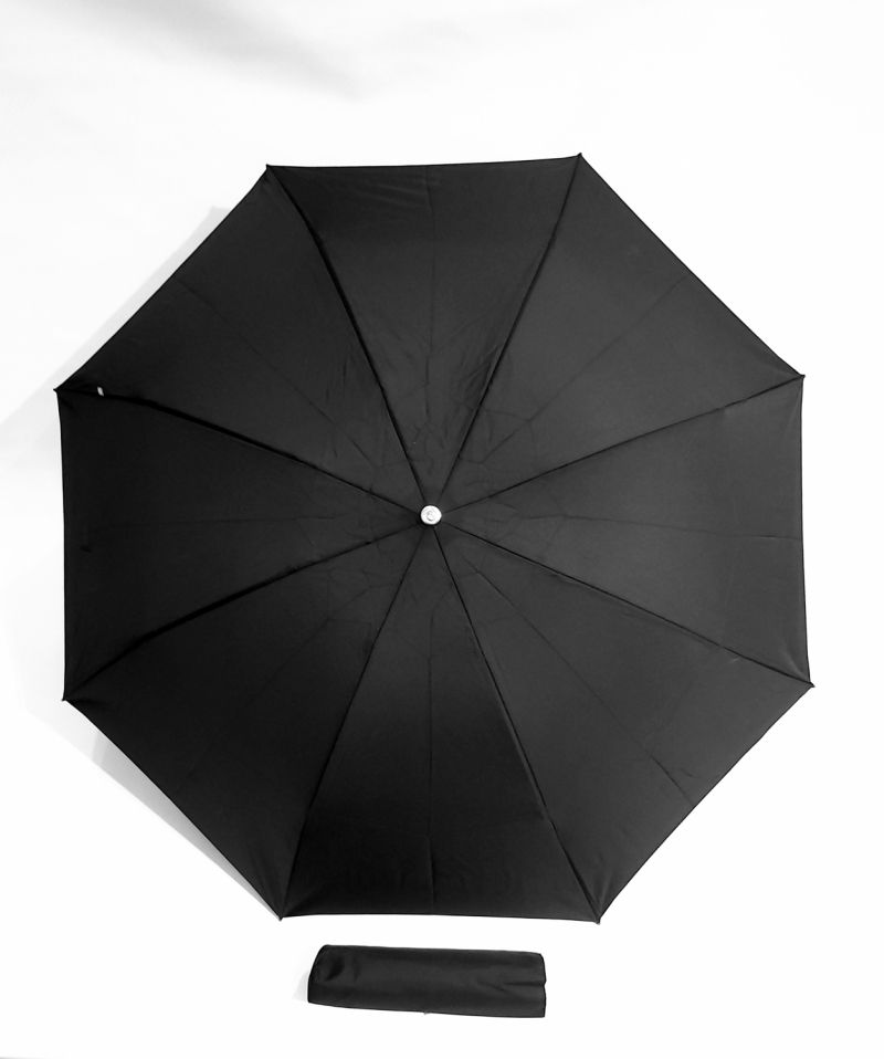 Mini parapluie pliant inversé noir automatique poignée courbe bois foncé, le seul mini robuste