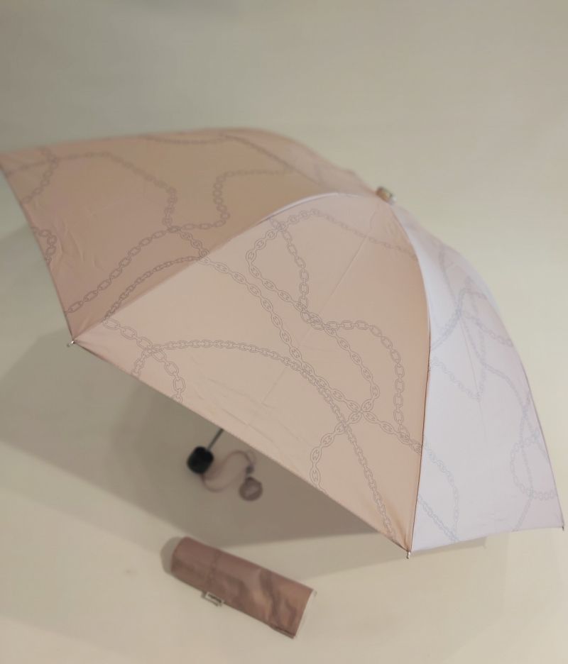 EXCLUSIVITE : Parapluie mini inversé pliant manuel beige imprimé 