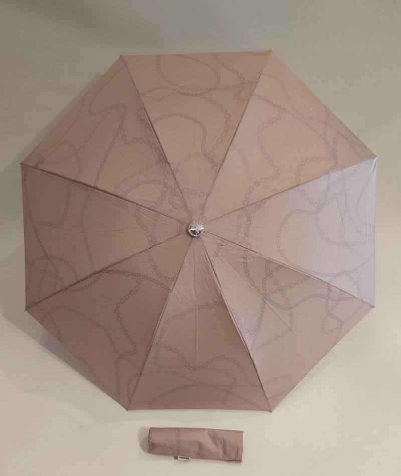 EXCLUSIVITE : Parapluie mini inversé pliant manuel beige imprimé 
