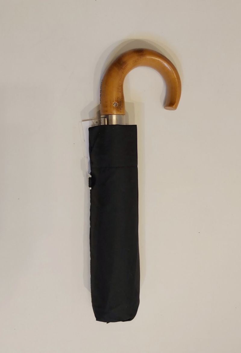 Parapluie mini pliable noir open close poignée bois Doppler -10 branches grand (105 d) & solide