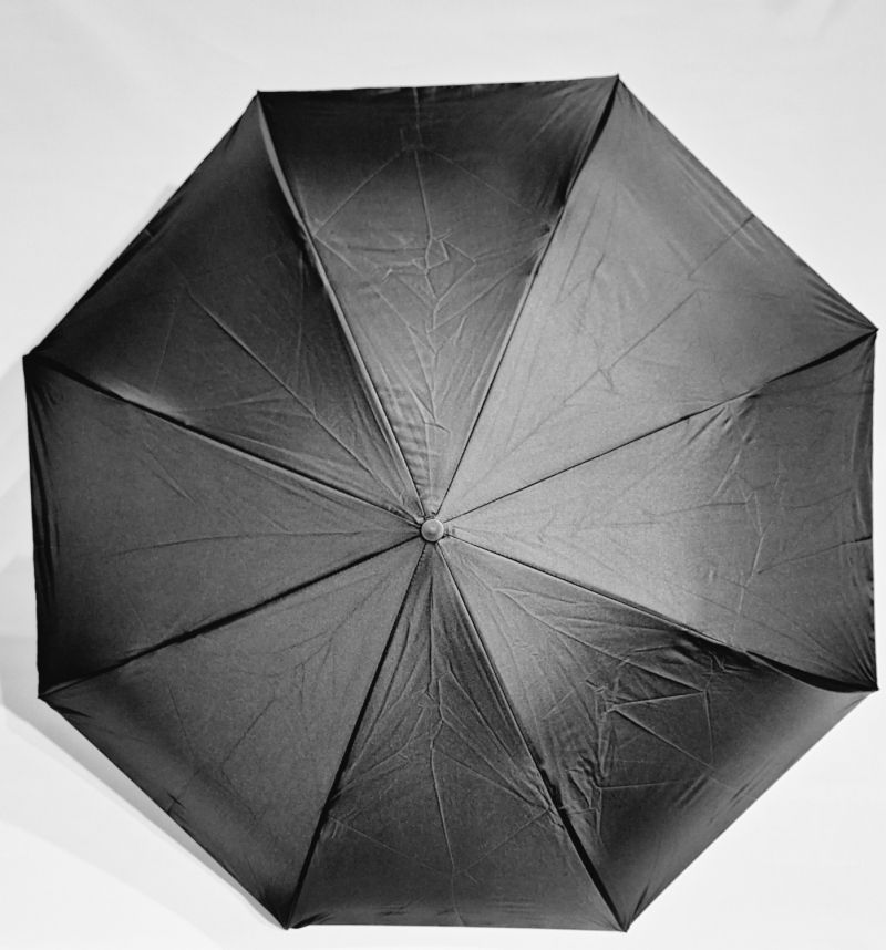 Parapluie inversé long noir & blanc anti uv à 100% doublé journal / Neyra - léger & solide