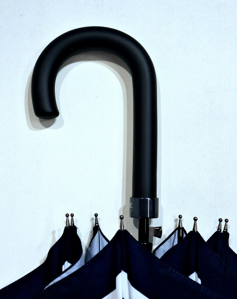  Parapluie long automatique bleu marine rayures blanches Neyrat - léger & solide