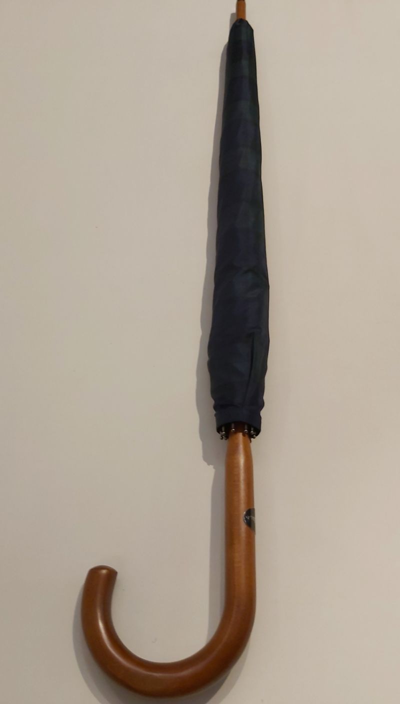 Parapluie Montage Anglais Tartan bleu marine & vert sur 10 branches le 