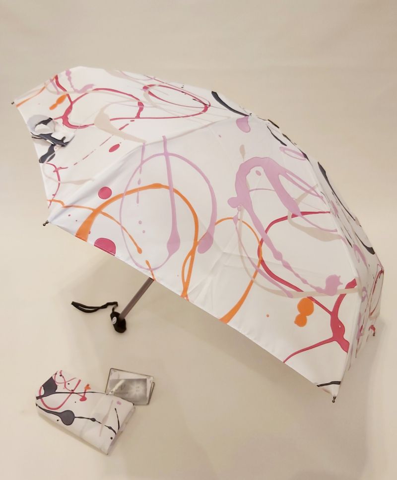  Parapluie anti uv mini pliant blanc imprimé sur l'art par Guy de Jean français, léger 190 g et solide