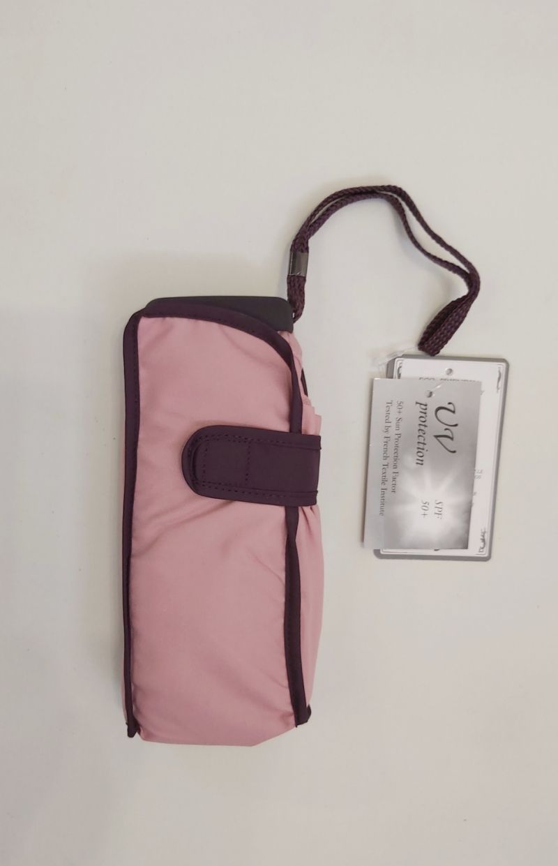  Parapluie anti uv mini pliant uni rose par Guy de Jean français, léger 190 g et solide