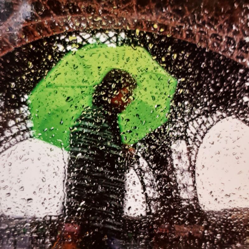  Parapluie anti uv micro plat manuel bleu imprimé original sur l'architecture par Guy de Jean, léger 200 g et solide