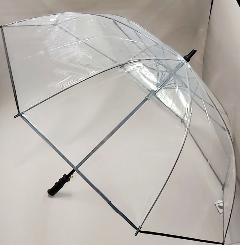 Parapluie golf transparent automatique à bord noir 8 branches Smati, XXL et résistant
