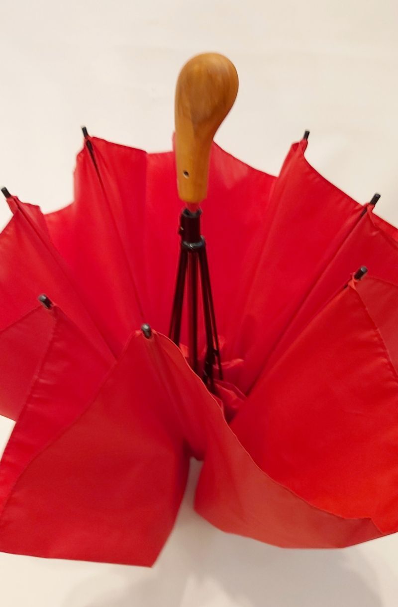 Grand parapluie golf pliant manuel tissu anti uv à 97% rouge 